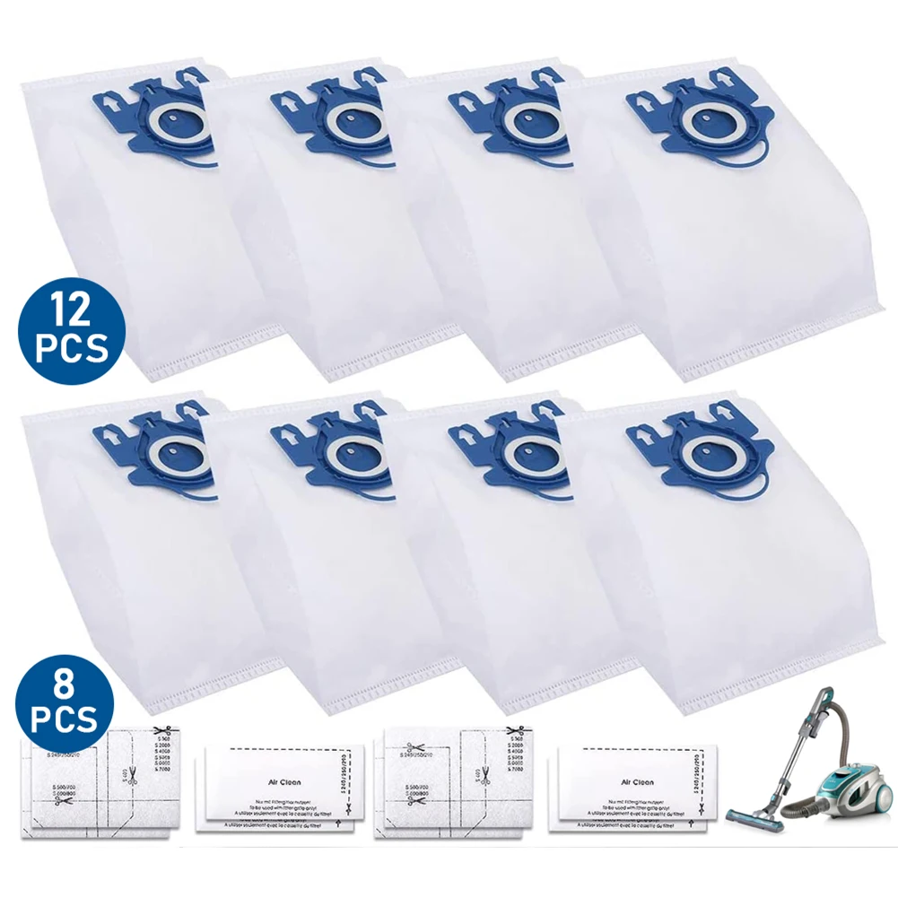 12PCS Vacuum Cleaner Dust Bags For Miele FJM Hyclean 3D GN C2 C3 S5 S8 S5211 S5210 Household Vacuum Cleaner Accessories