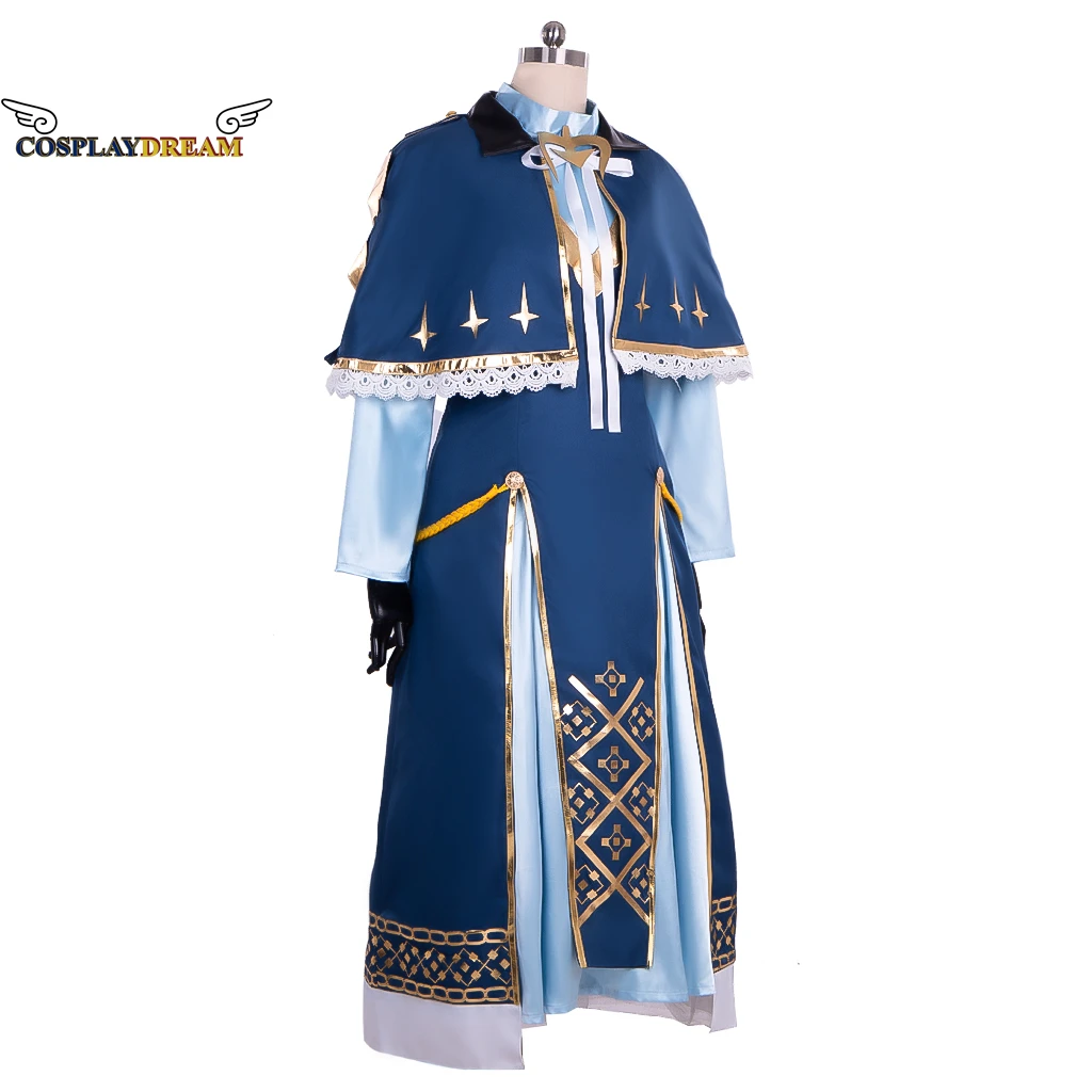 Costume Cosplay de Marianne pour femmes, avec emblème de feu, robe fantaisie bleue, sur mesure, ensemble complet, Costume d'halloween