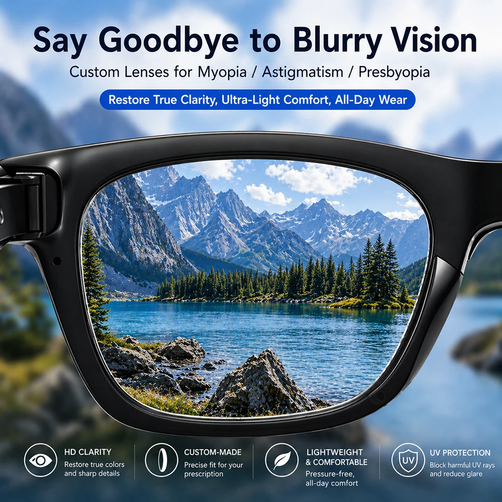 For RAY-BAN META WAYFARER Myopia Lens Aspheric Resin Anti Blue Light Glasses Prescription Lenses Customized Degree AR Glasses