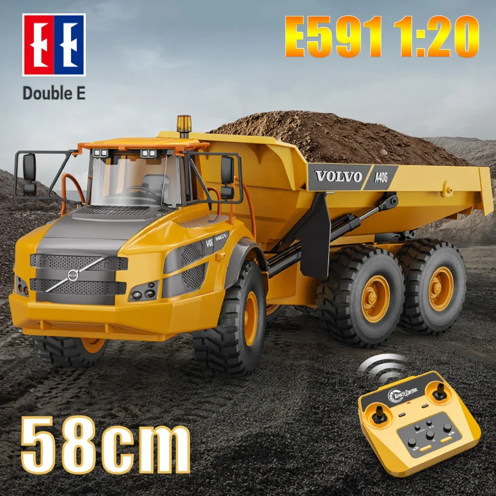 

RC Dump Trucks Double E E591 Excavator Bulldozer Electric Engineering Vehicle Folklift 1:20 Remote Control Car Toys For Children