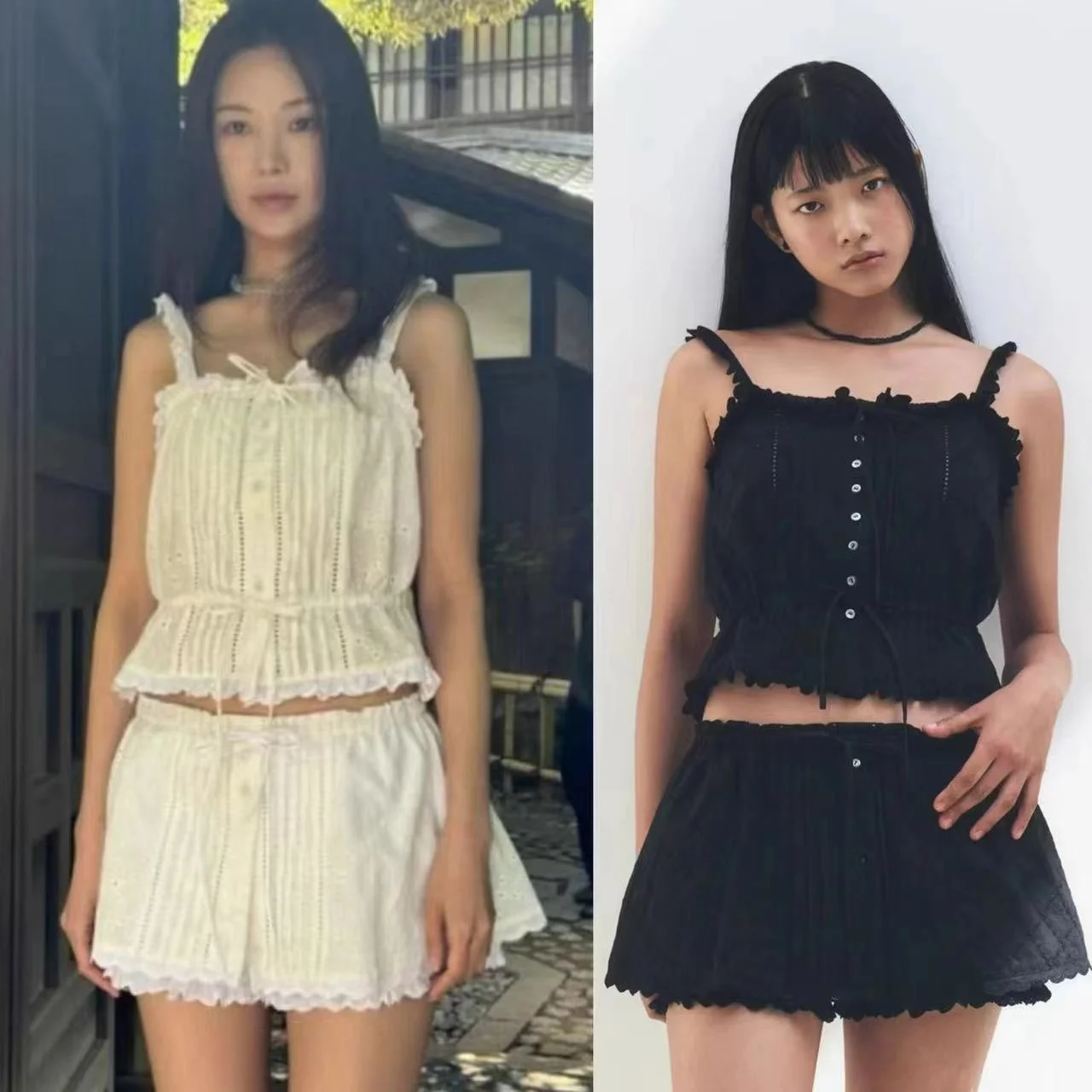 

Кружевной ажурный жилет на талии, юбка с эластичной резинкой на талии, брюки, женский комплект Faion, лето 2024, хлопковый материал