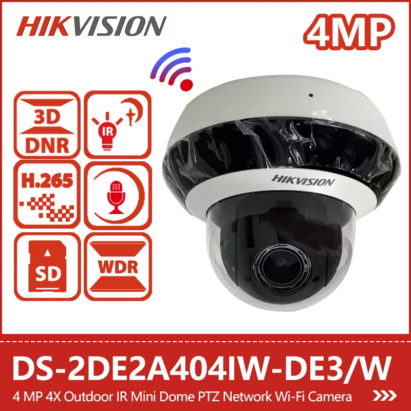 

Hikvision 4MP Wireless WiFi 4x Zoom PTZ IP Camera IR PoE Built-in Mic Outdoor DarkFighter DS-2DE2A404IW-DE3/W DS-2DE2A404IW-DE3