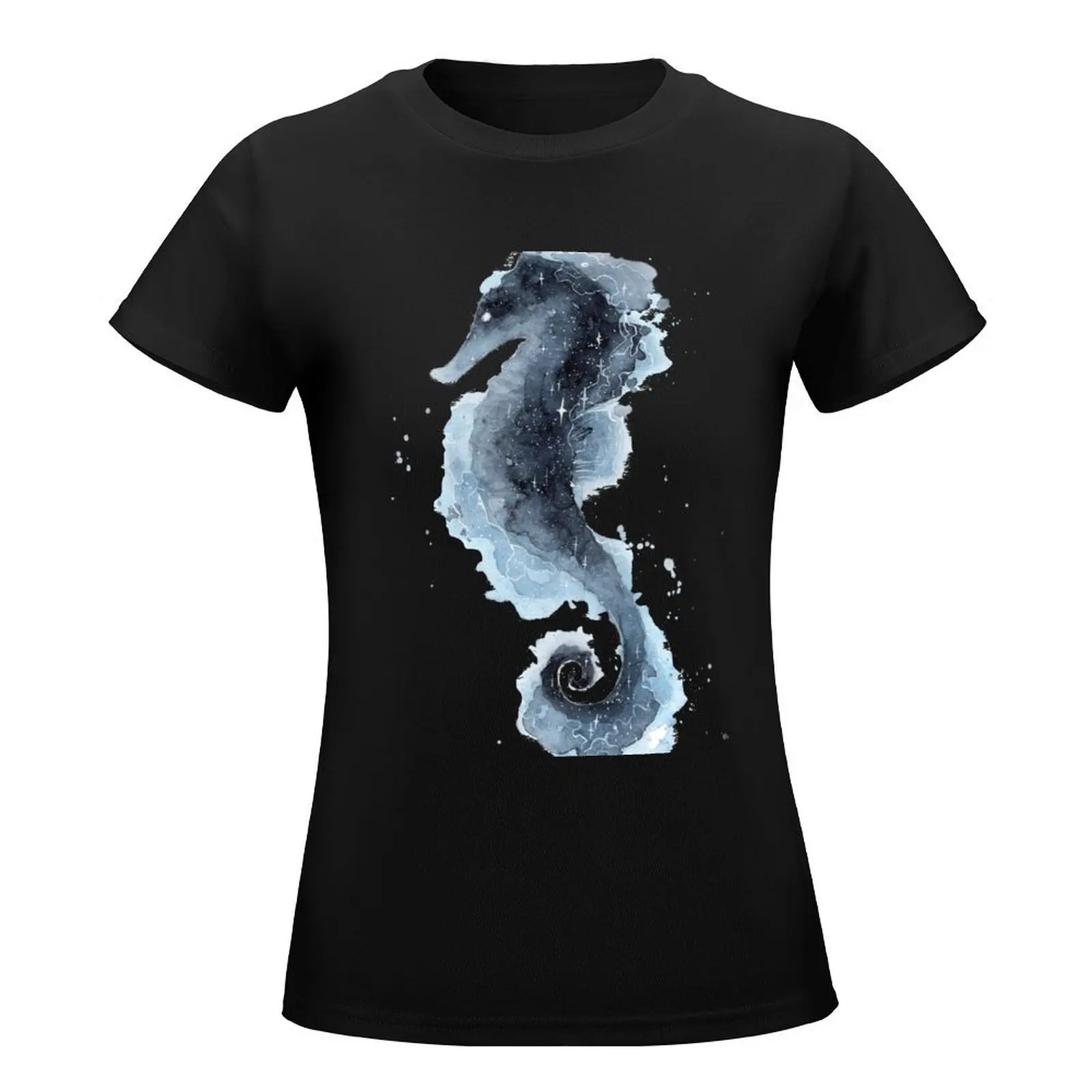 Galaxy Seahorse T-Shirt cute clothes lady clothes tops funny t-shirts for Women graphic tees funny