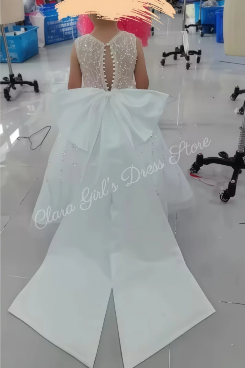 Benutzerdefiniertes Blumenmädchenkleid Hochzeitskleid Weihnachtskleid Partykleid Pailletten Prinzessin Kinder formelles Kleid