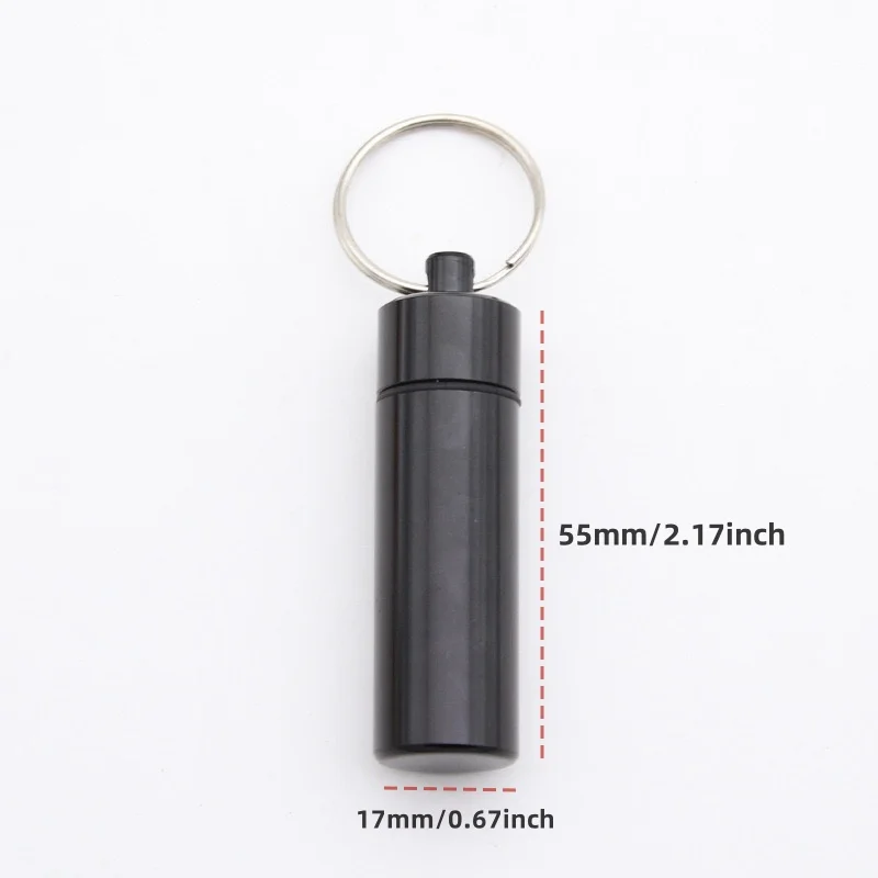 All-in-One Silver/Black Kit Metal Bullet Dispenser Aluminum Alloy Tube Portable Stash Jar Container With Cleaning Brush view 3