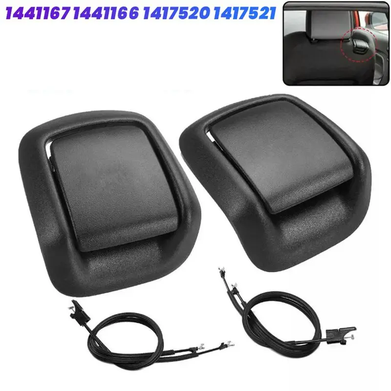 A95E-1Pair Front Seat Handle Cover With Cable 1441167 1441166 1417520 1417521 For Ford Fiesta MK6 2001-2008 Fusion 2001-2012