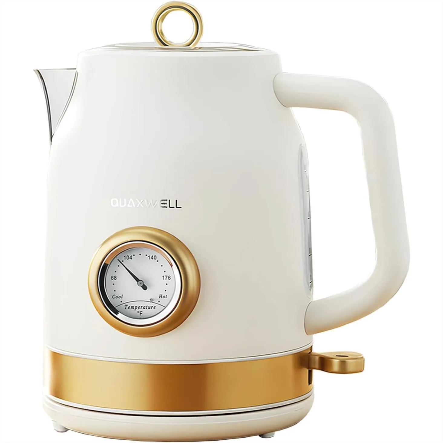 

Retro Electric Kettle 1.7L 304 Stainless Steel with Temperature Gauge, 1500W Fast Boiling, Auto Shut-Off & Boil-Dry Protection