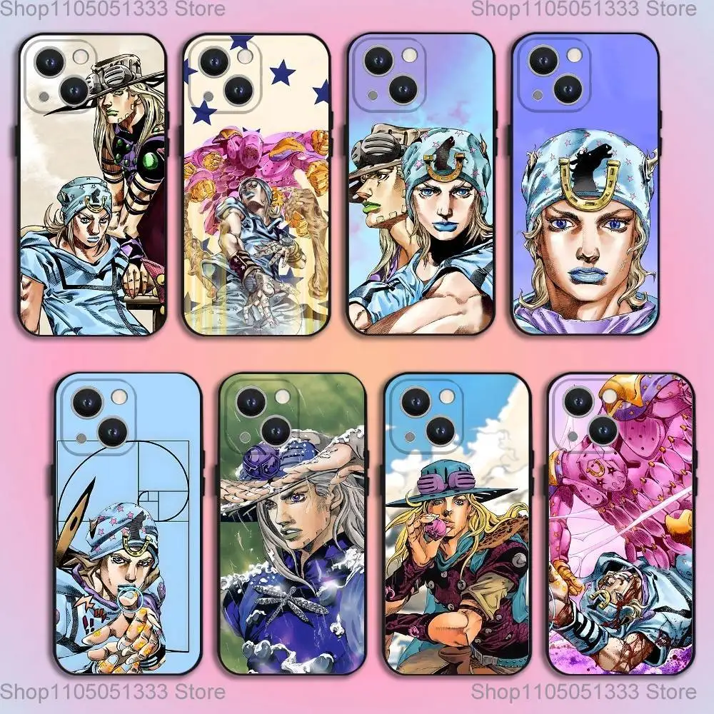 

Johnny J-Joestar of the J-Jojo Phone Case For iPhone 16,15,14,13,12,11,Pro,XS,Max,XR,Plus,E,SE4,Mini Black Soft Cover
