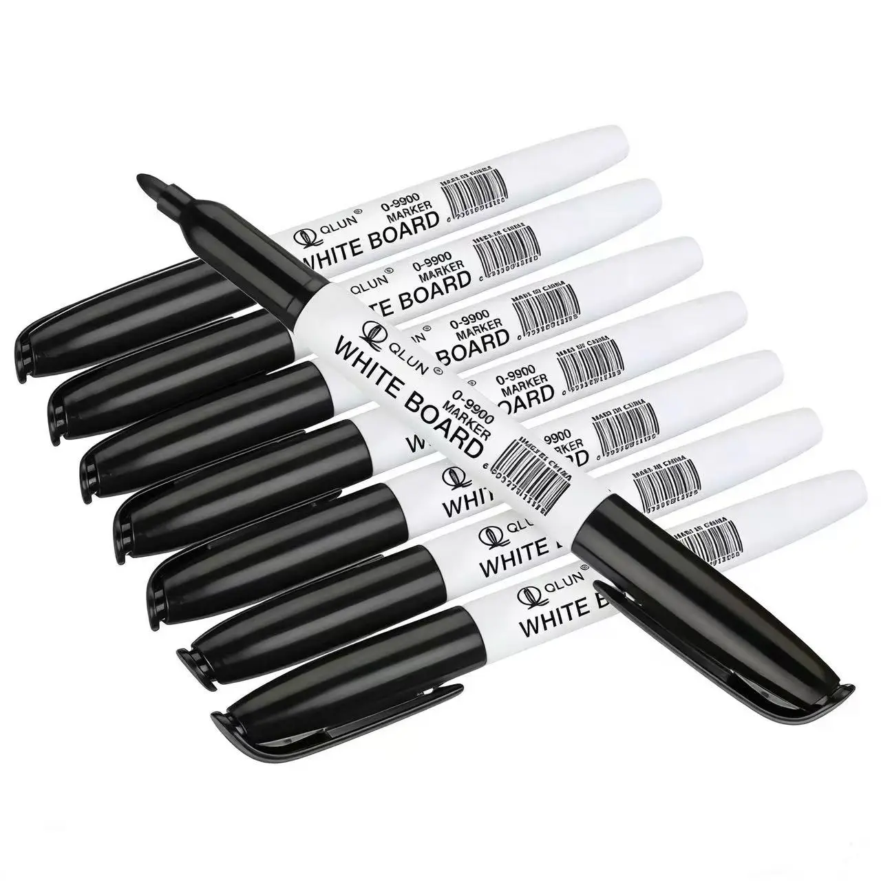 12Pcs Large Capacity Erasable Whiteboard Markers, Water-Based Ink Black Dry Erase Pens for Office School Teaching Supplies