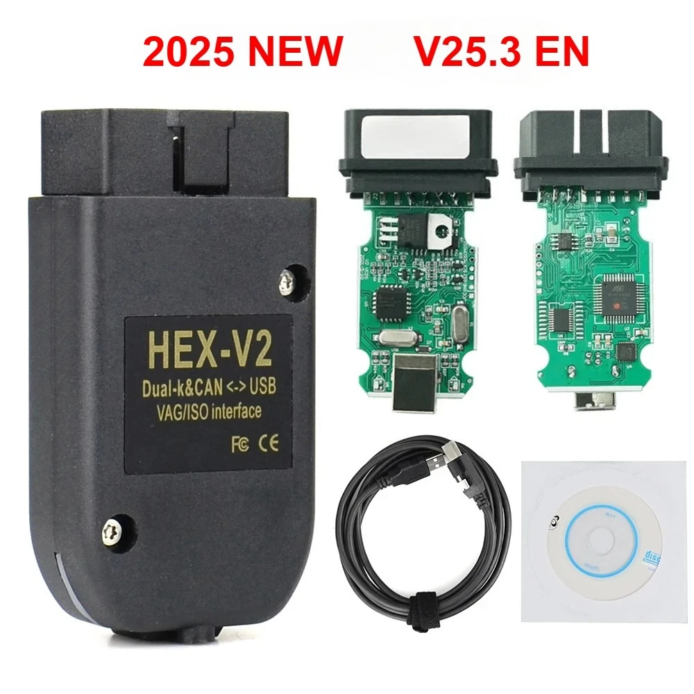 

V25.3 VAG COM HEX сканер кабель инструмента OBD2 диагностический многоязычный HEX V2 Wesheu VC-DS VAG COM для Audi SKODA VW Car