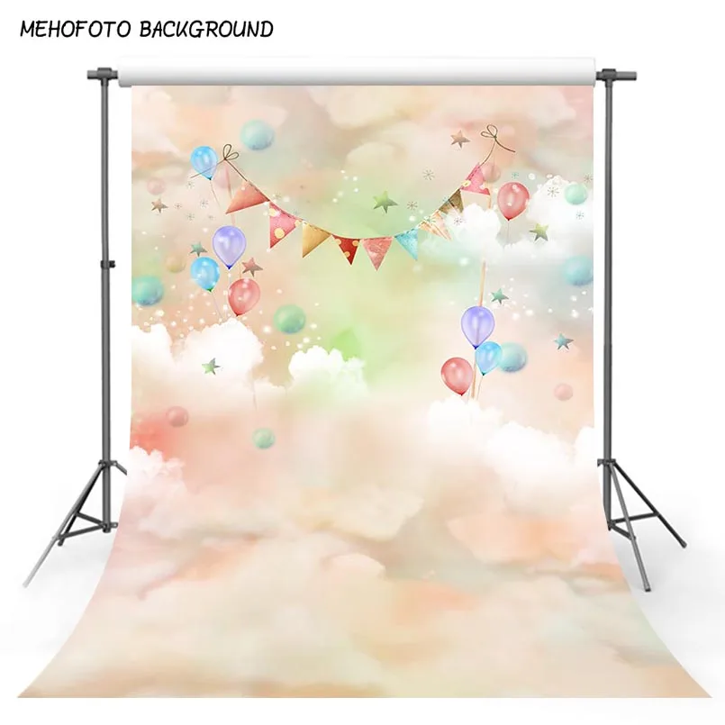 Mehofond Photography Backdrops Balloons Boy Girl Birthday Party Cake Smash Children Portrait Decoration Backdrop Photo Studio