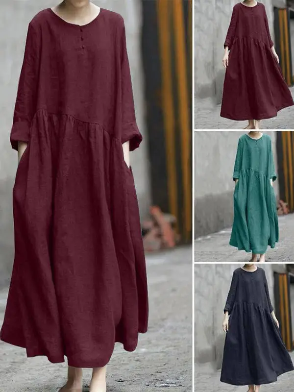 round Ne ket Long Sve Dr Artistic Splicing Midi Dr Regular Sve Polyester Fabric Spring Summer Dr