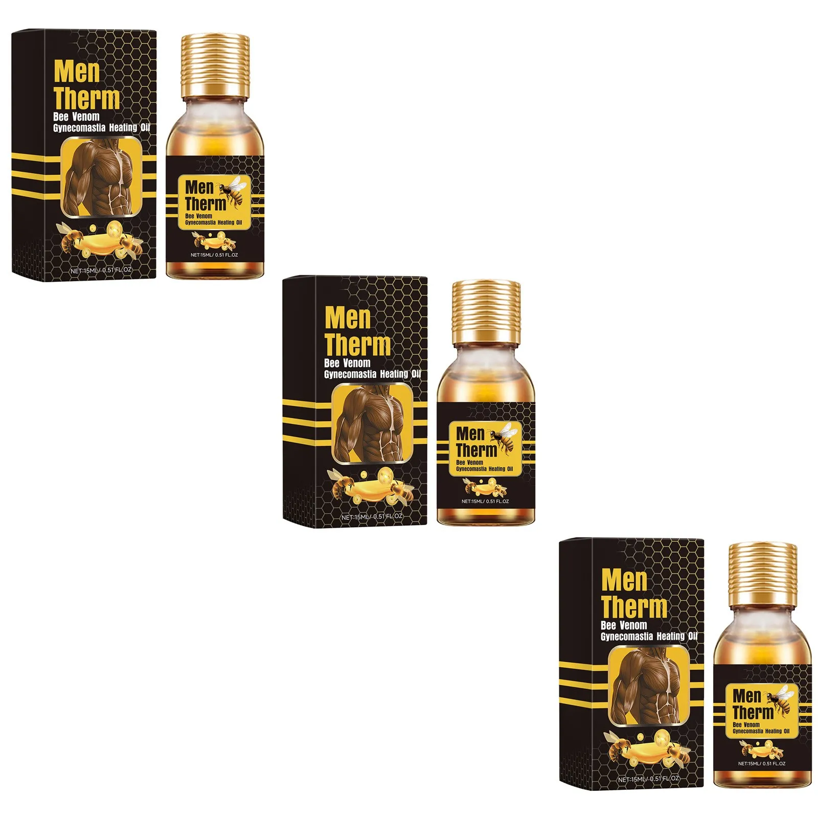 Bee Gynecomastia Heating Oil, Best Men Bee Oil, Men Oil, Men Bee Oil, Gynecomastia Tightening Oil For Men 15ml