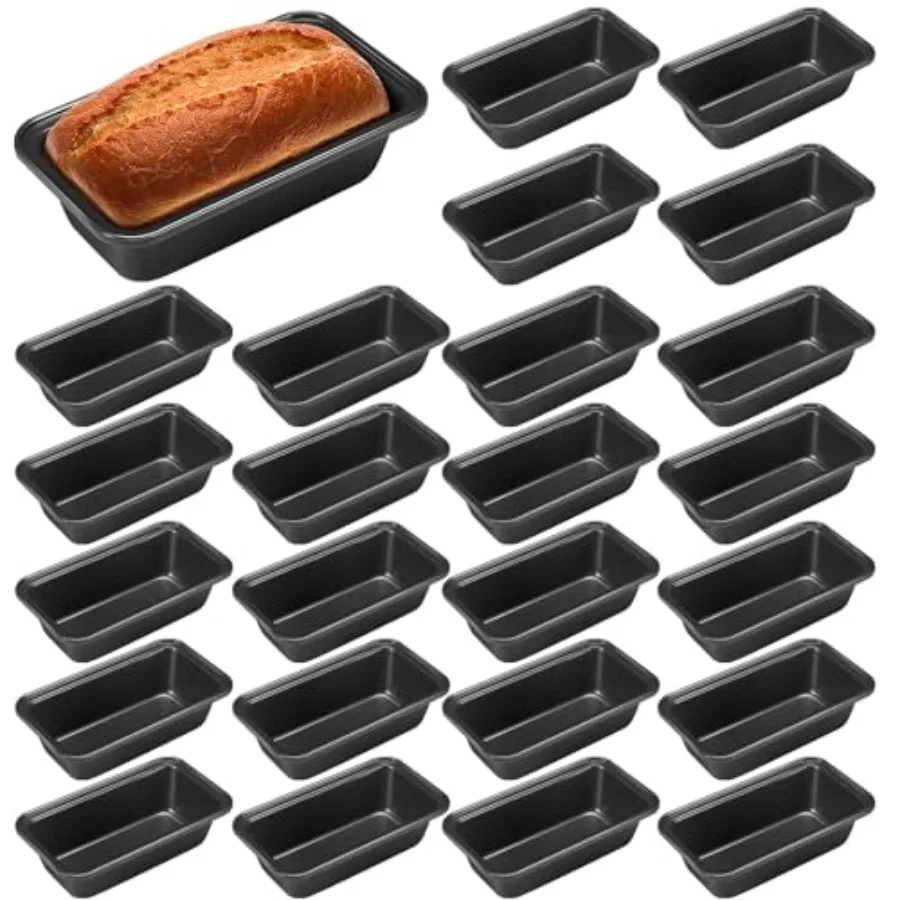 

24 Pcs Mi Loaf Pan for g read Non Stick Small anana read Tins Mi Loaf Pans for Nonstick Tiny Meatloaf Pan Caron Steel for Oven