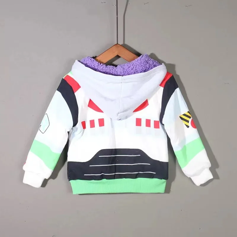 Autumn Winter Baby Boys Girl Zipper Jacket Kids Warm Coat Thick Children Clothes Cartoon Toy Story Buzz Lightyear Out Pajama Top