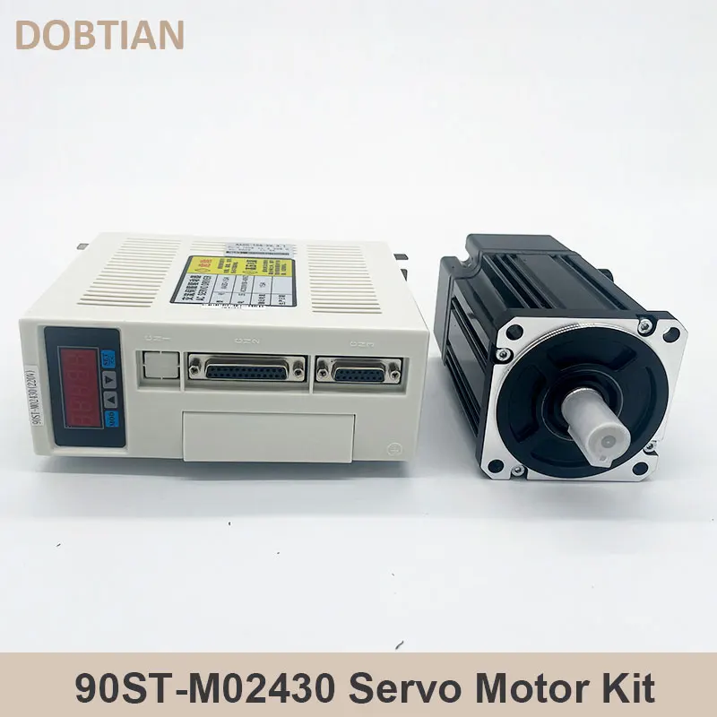 90ST-M02430 220V 750W AC Servo Motor 3000RPM 2.4 N.M. 0.75KW Servomotor Single-Phase AC Drive Permanent Magnet Matched Driver
