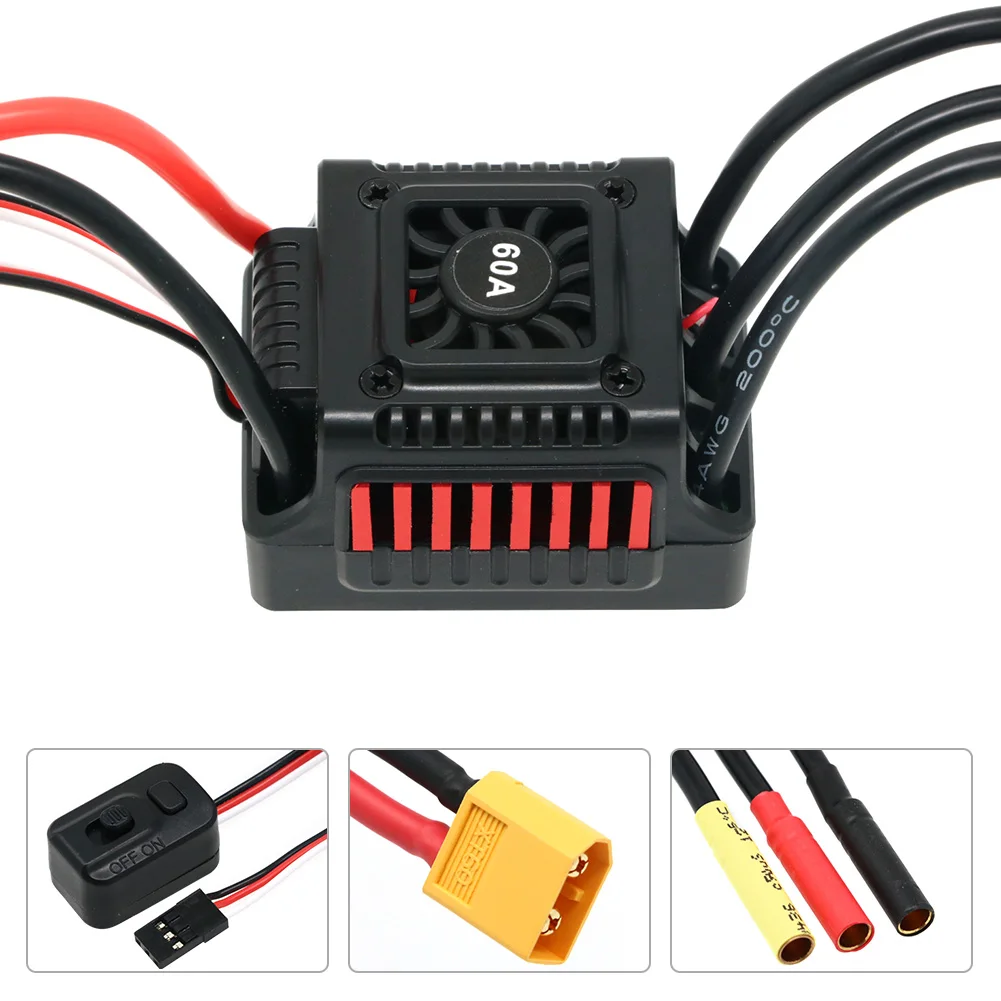 45A 60A RC ESC WSDT-45A WSDT-60A Waterproof Sensorless Brushless ESC with XT60 / T Plug for 1/10 RC Cars