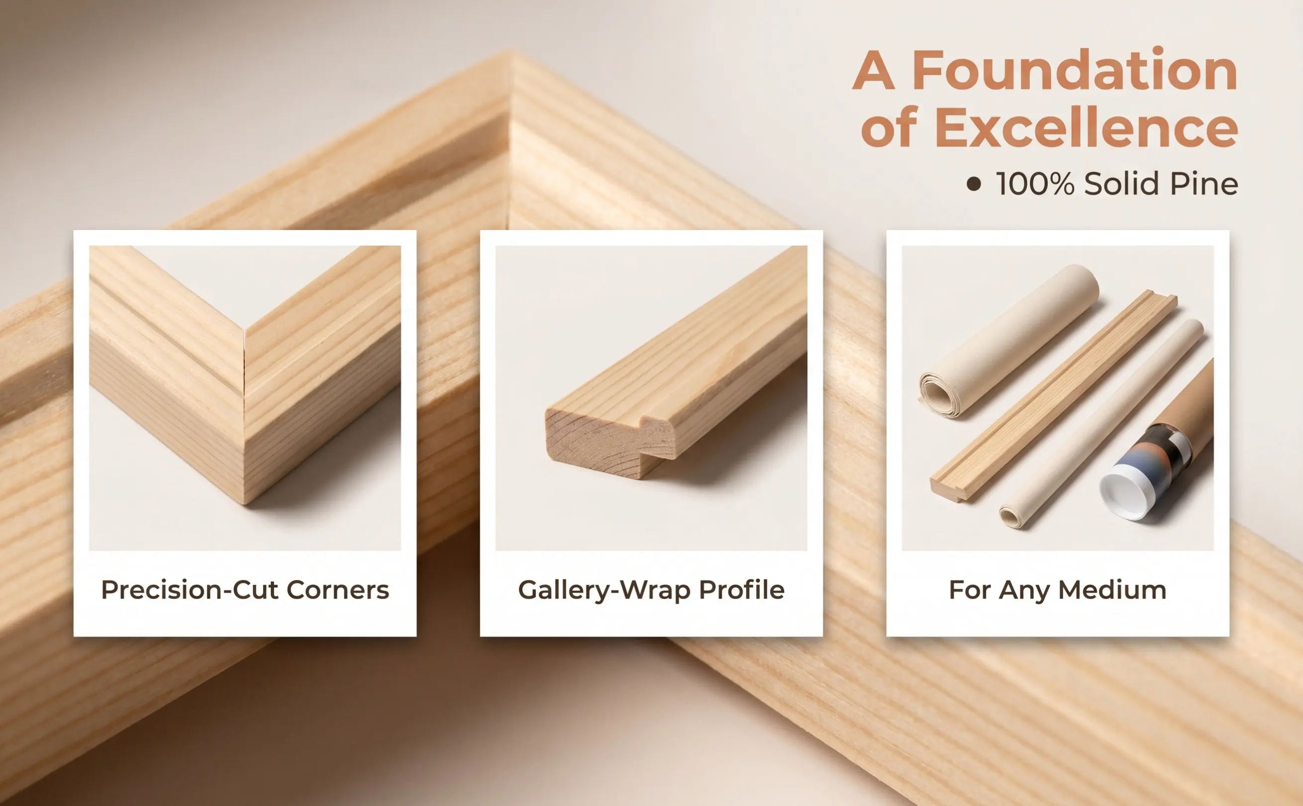40x40cm Wooden Canvas Frame Wood Smooth Detachable Assembly for Canvas Painting Oil Art Poster Display Home