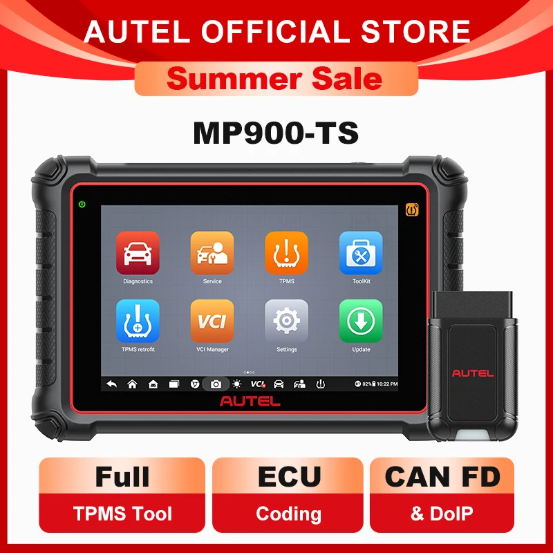 

Autel MaxiPRO MP900TS Auto TPMS Diagnostic Tools MP900-TS automobile OBD2 Scanner CAN-FD&DOIP ECU Coding Upgrade of MS906TS