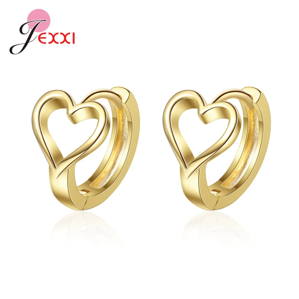 Most Popular Exquisite Genuine 925 Sterling Silver Heart Shape Earrings For Women Wedding Jewelry Anniversary Gift Drop Shipping