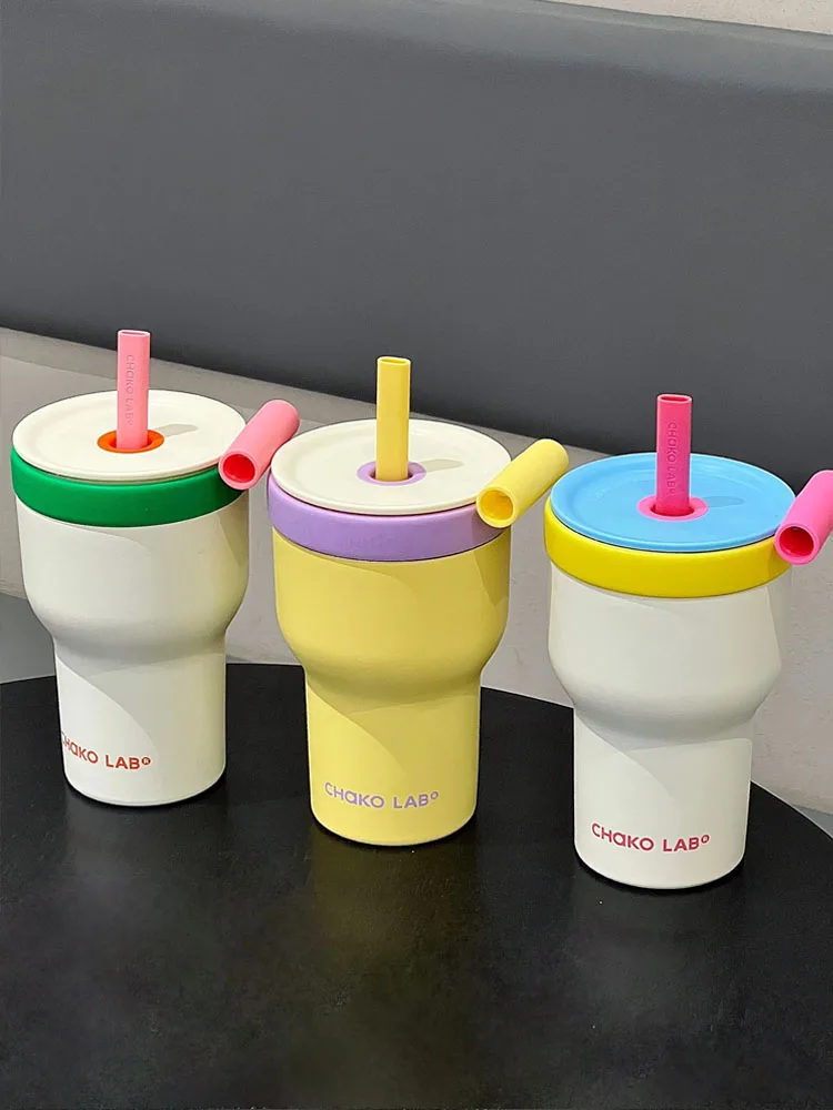 

Chakolab HX029B0 Large Capaci Glass Insulated Coffee Cup for Women Portable Beverage Cup Stainl Steel Lid Tea Separator