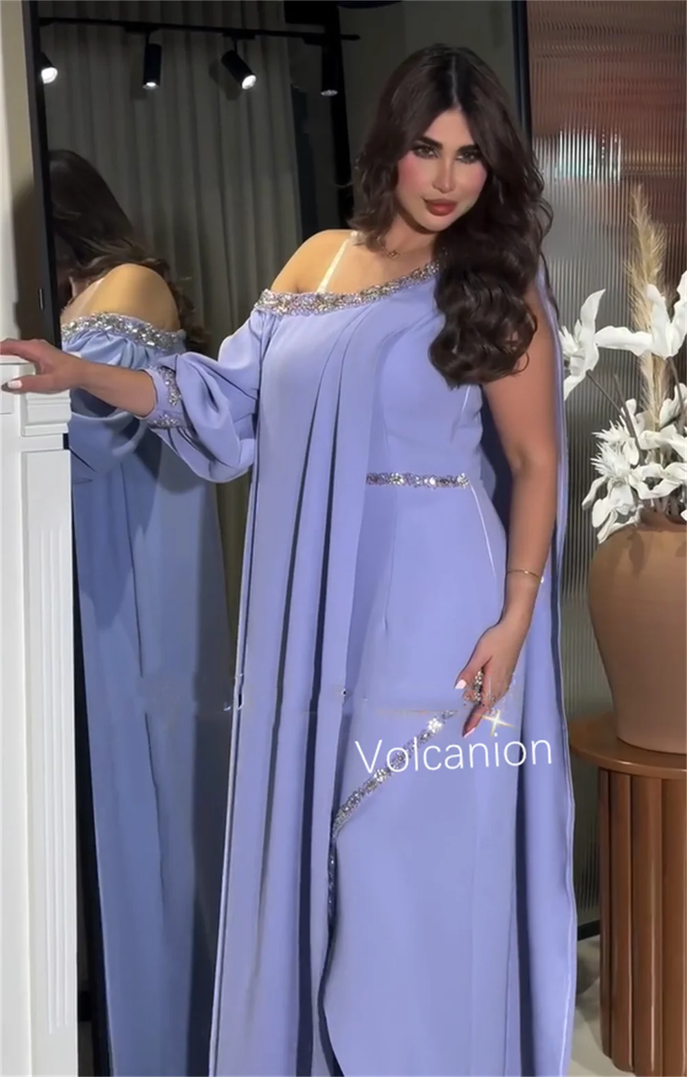 Джерси с блестками по индивидуальному заказу, плиссированные асимметричные прозрачные бретели, длинные платья на одно плечо, сексуальные платья на заказ