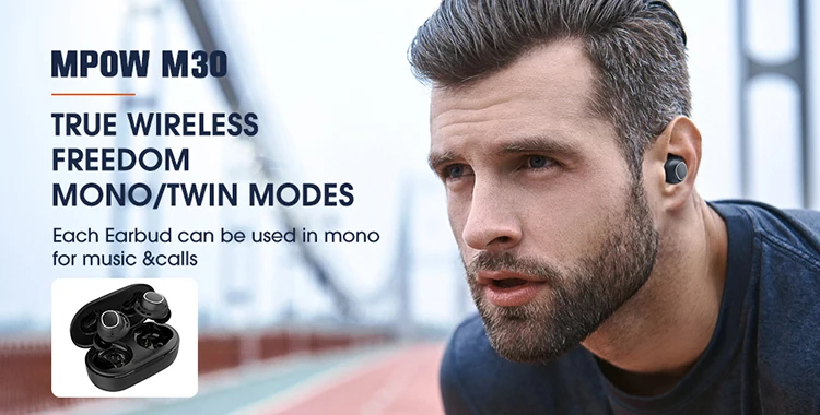 Mpow Q63 Bluetooth 5.3 Wireless Earbuds with Mic IPX7 Waterproof 200H Earphones with Hooks for Sports Running Workout Gym