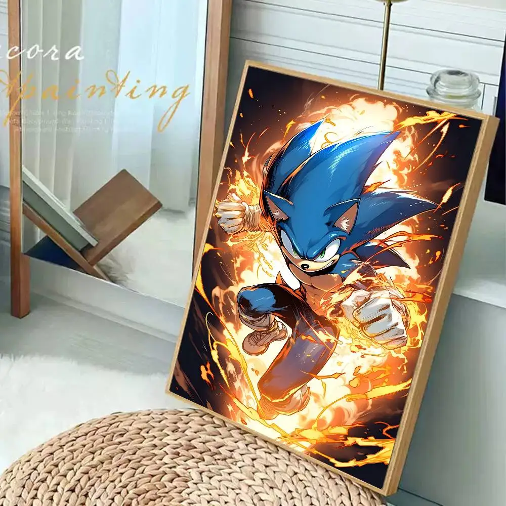 سونيك أنيمي ذاتية اللصق ملصق فني يتوهم الجدار ملصق لغرفة المعيشة زخارف للحانات اللوحة الزخرفية خمر #5