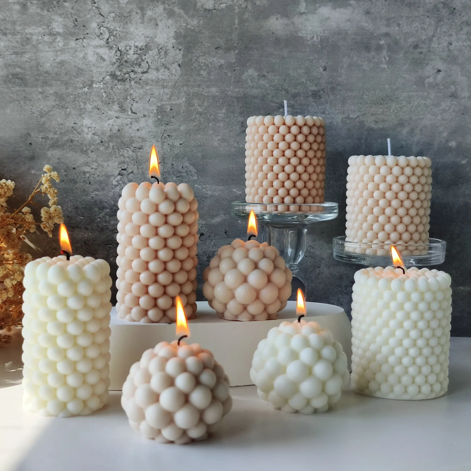 Nordic Bubble Cube Scented Candle Soy Wax Aromatherapy Candle Home Bedroom Table Decor Wedding Birthday Gift