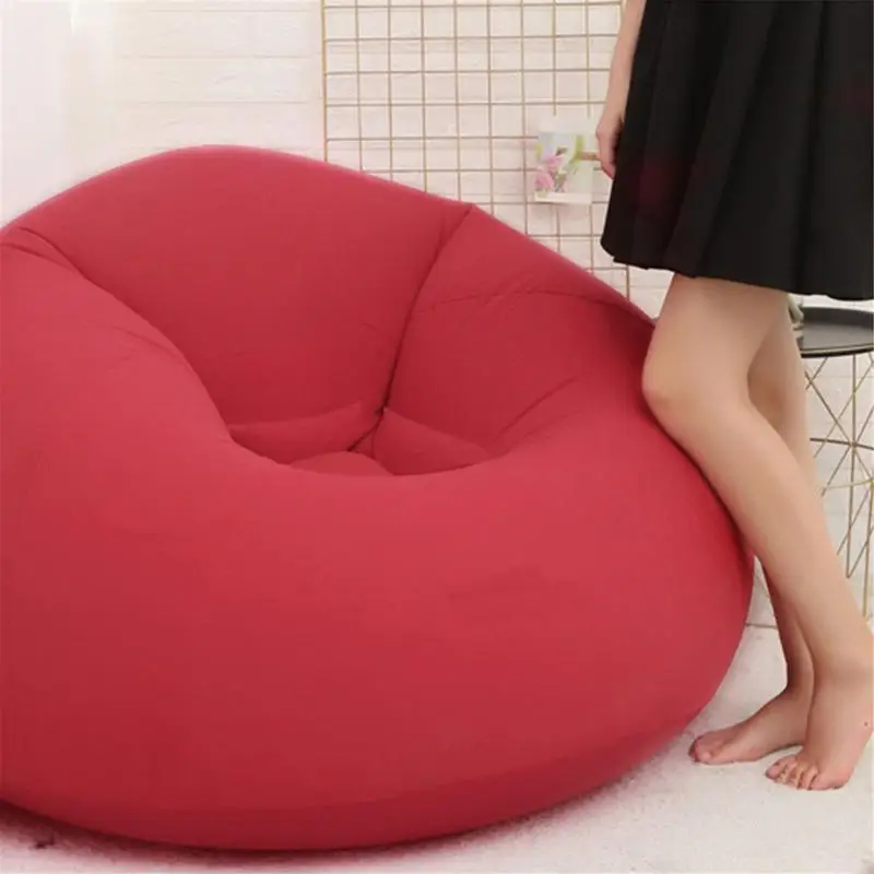 Lazy Inflatable Sofa Chairs  Soft Flocked Cloth Bean Bag Couch Pouf Puff Couch Air Bean Bag Chair  For living room Leisure Sofa