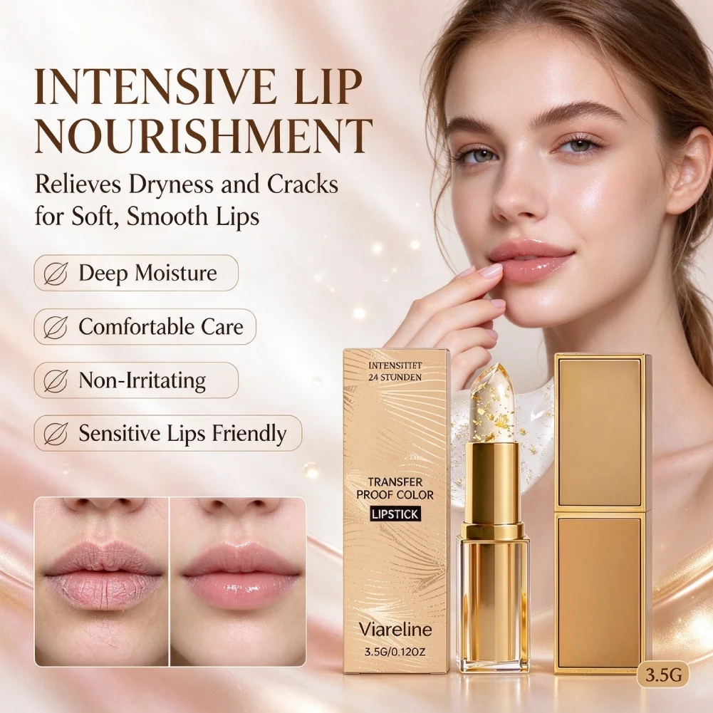 Color Changing Lipstick With gold leaf ingredients Moisturizing High Shine Reduce Lip Lines Non-sticky Hydrating Lip Balm