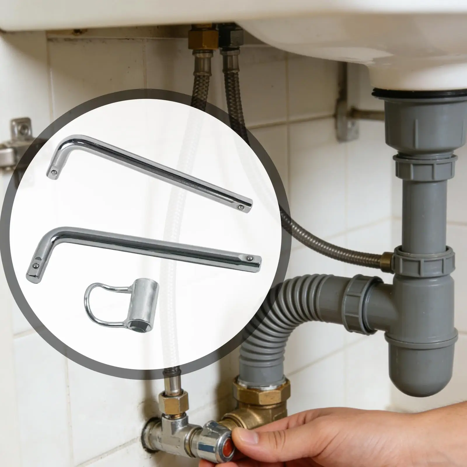 

Connection Rod for Faucet Angle Valve Key Wrench,Compact Steel Repair Plumbing Tool for Kitchen Sink Bathroom Home Water Spigots