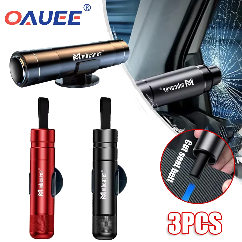 

Oauee 3PCS Alloy Car Safety Hammer Seat Belt Cutter Emergency Window Breaking Self Rescue Escape Emergency Hammer Rescue Tool