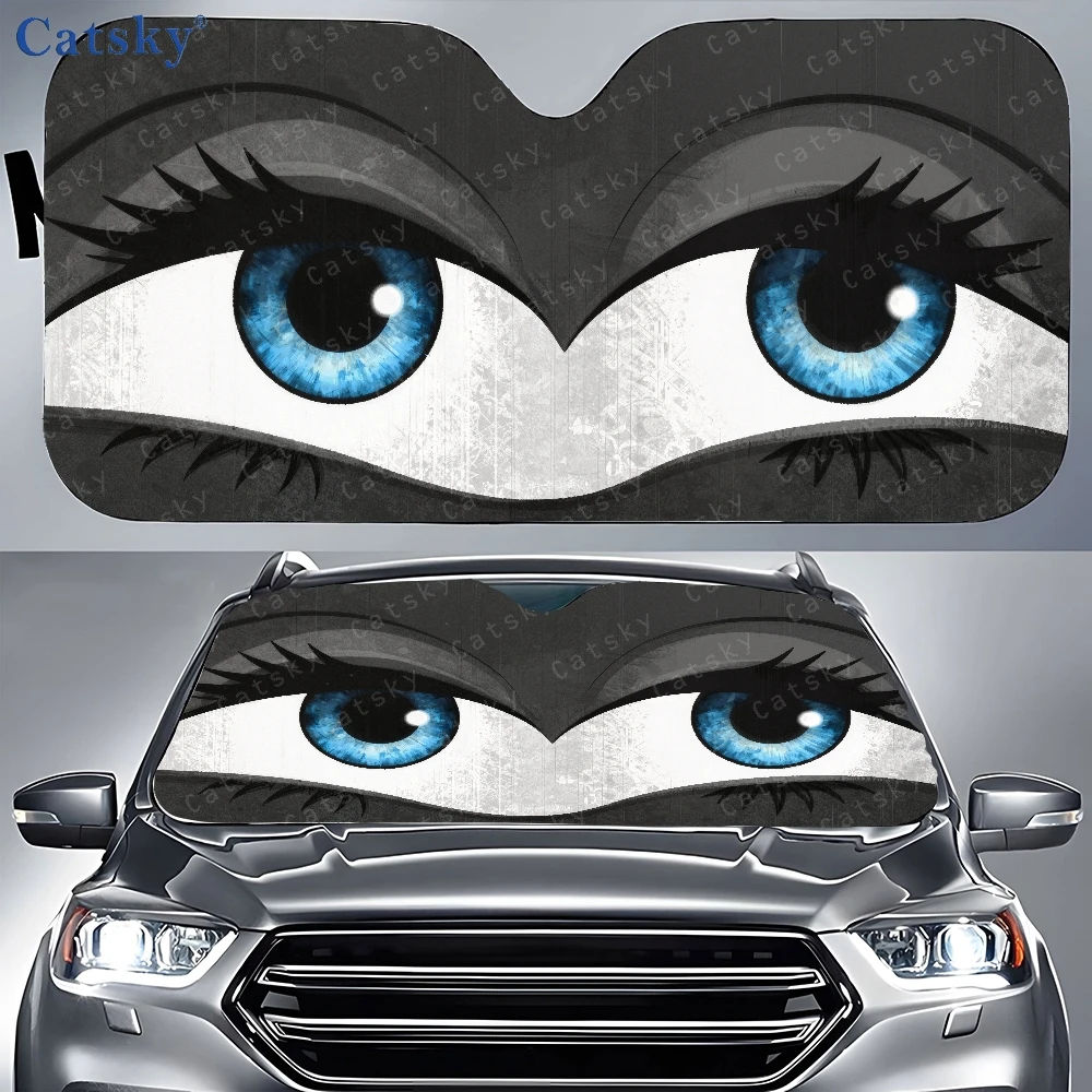 Car Sunshade Close Up Of A Pair Of Blue Eyes Auto Sunshades Sunshade, Front Window Sun Cover For Car, Auto Sunshade For Decor, C