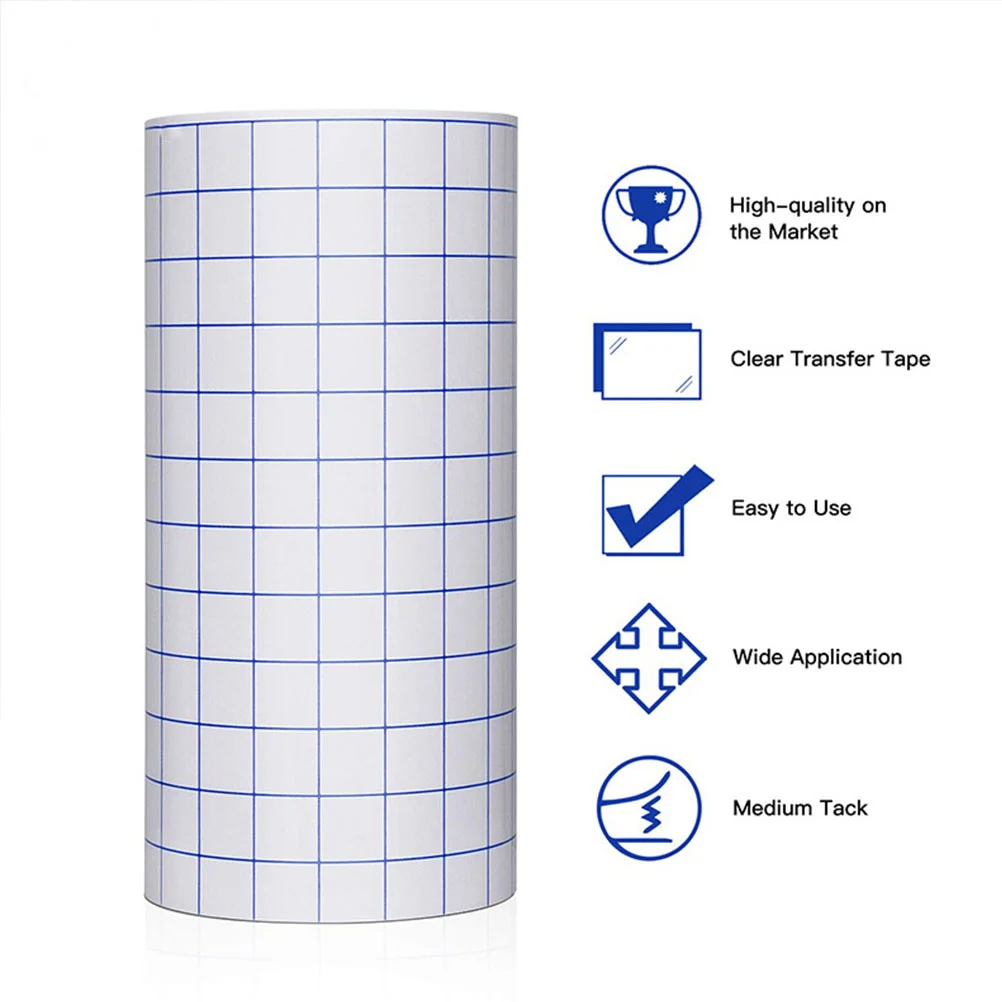 

3pcs Pvc Transfer Tape Clear With Blue Alignment Grid For Vinyl Decal Application Diy Sticker Craft Glass Wall Ceramic Cup Door