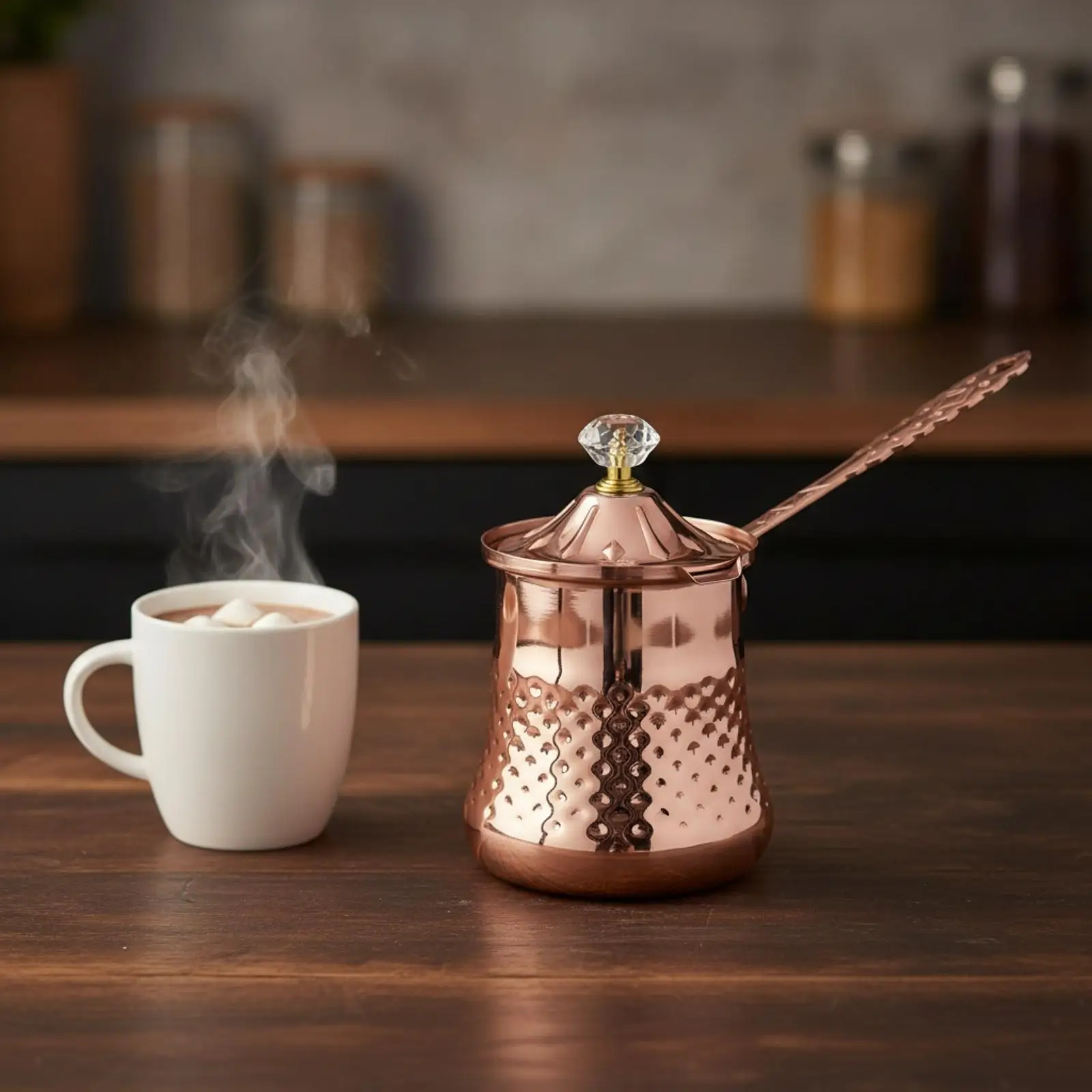 Polished Steel Milk Whisking Pitcher with Dimpled Lower Pattern for Latte Art Creamer Frothing Individual Portion Use