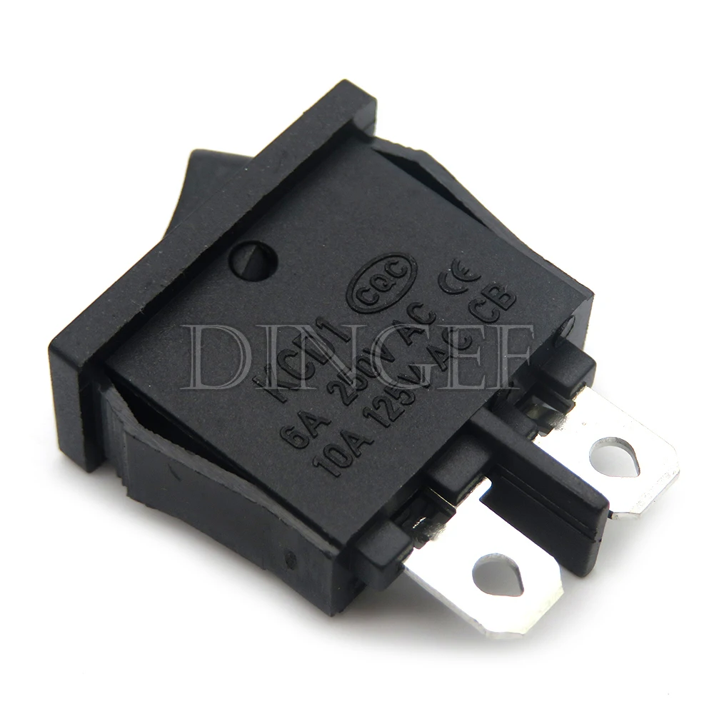 5PCS  KCD1 Ship type switch 2Pin 6A250V Instrument small switch 9.5*21MM Reset Switch Momentary push button switch PowerSwitch