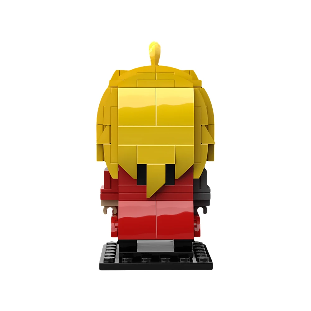 Moc Fullmetal Alchemist Edward "ed" Elric Brick headz Baustein Anime Charakter Puppe DIY Ziegel Spielzeug Kinder Weihnachts geschenk