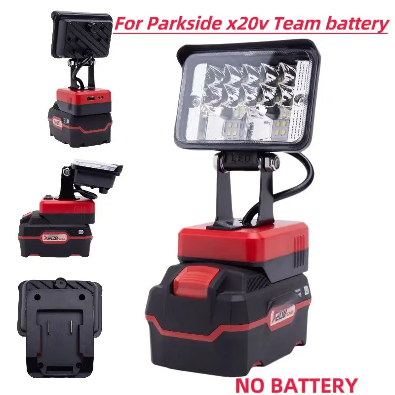 Luz de trabajo inalámbrica LWD para baterías de equipo Parkside X20v TYPE-C adaptador USB iluminación convertidora (sin baterías)