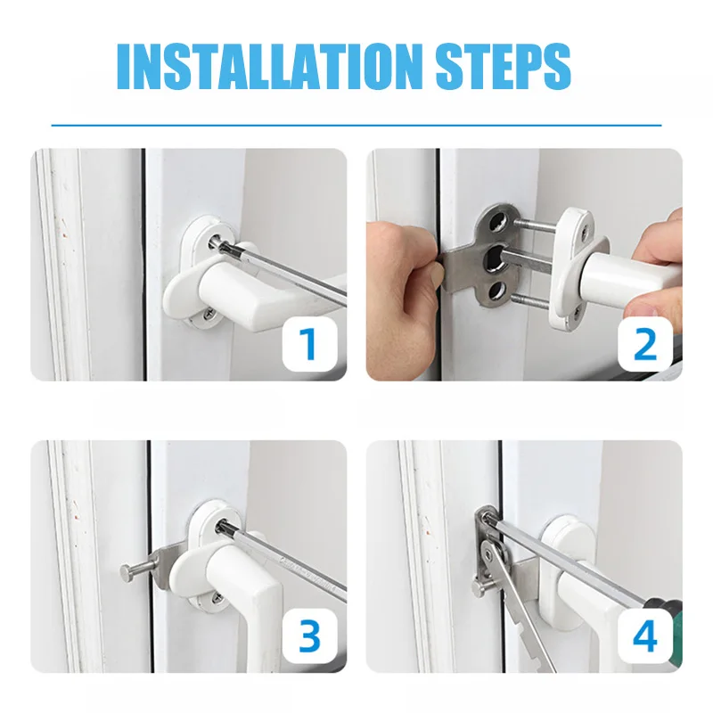 Adjustable Plastic Steel Window Stopper Lock Limiter Latch Wind Brace Stay Position Stopper Casement Window Sash Blocking Lock