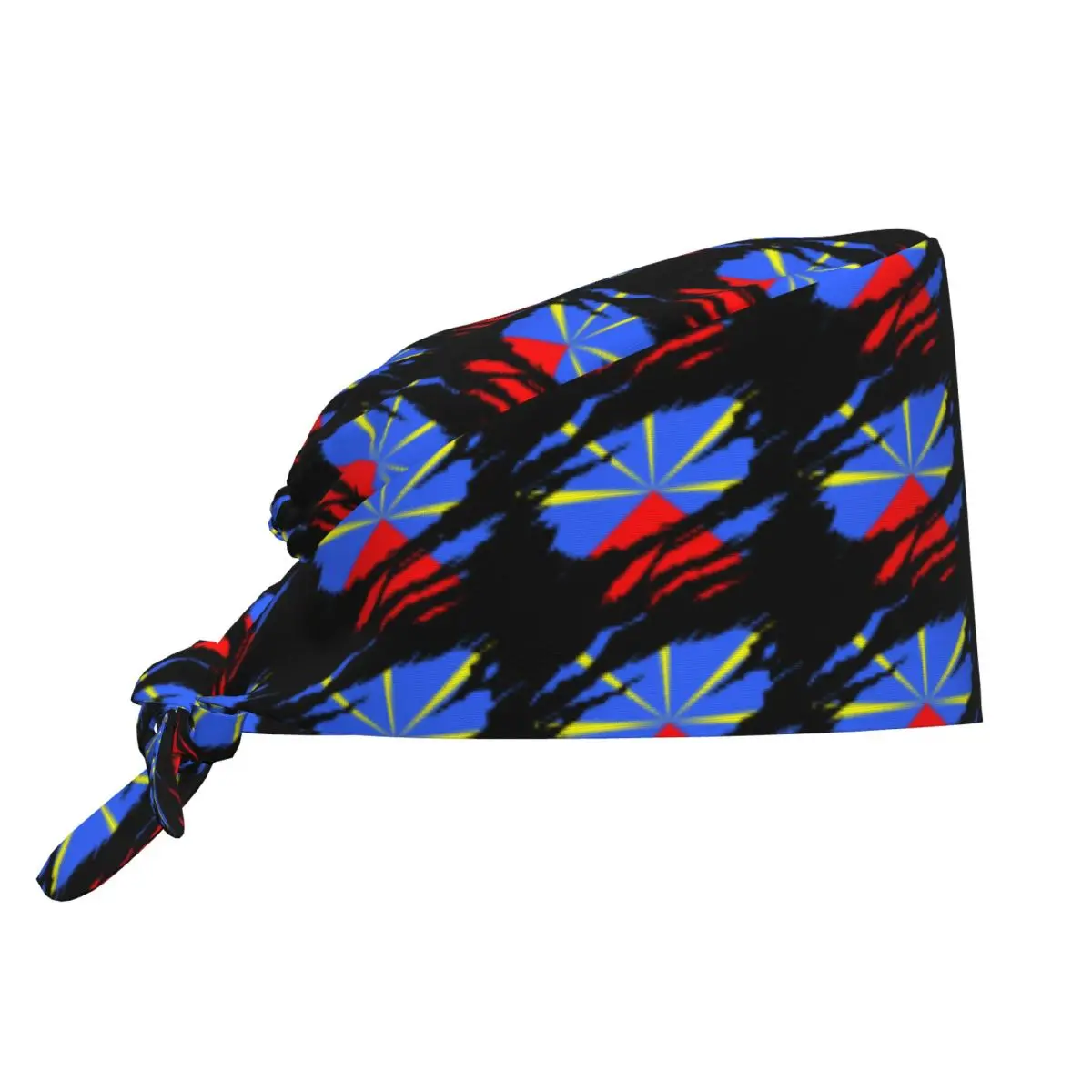 Reunion Island Flag Torn Style Cleaning Working Cap Cool Men Women Scrub Cap Surgicals Hat Nurse Scrubs Hat For Dentist