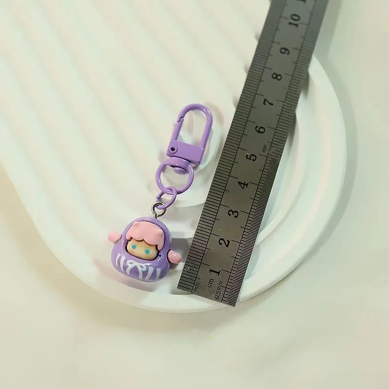 Cartoon Character Resin Key Chain Pendant For Girls Backpack Keyring Charm Headphone Case Hanging Accessories Creative Gifts