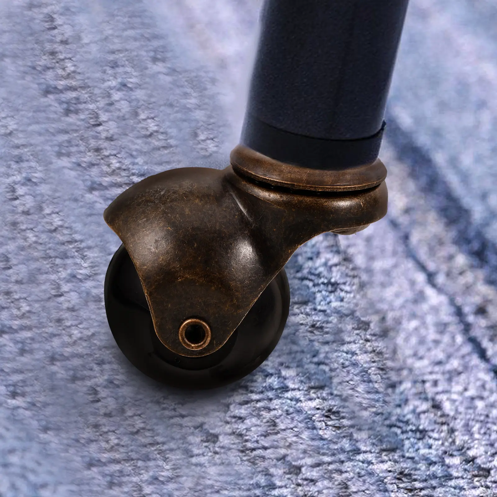 4Pcs Threaded Rod Bronze Ball Casters for Sofa Office Chair Desk Hardwood Carpet Floors Locking Swivel Mobility Furniture