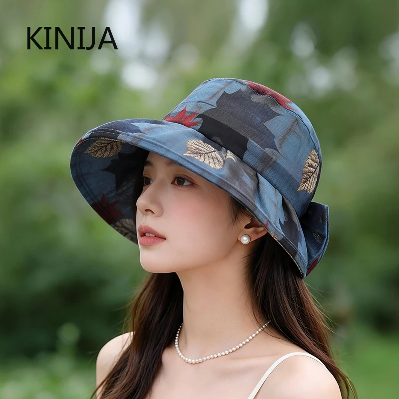 

Sun Protection Hat for Women Summer Outdoor Breathable Ogees Fisherman Cap Floral Cool Hat Mom Sunshade Hat Comfortable Sun Cap