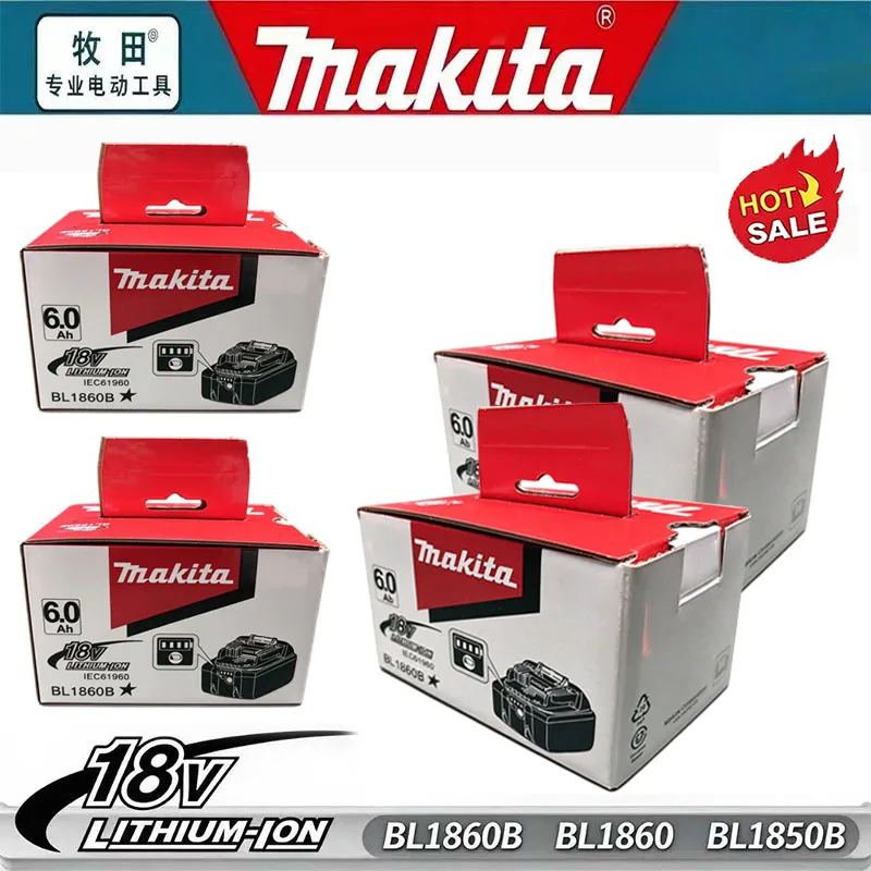 Authentic Makita 18V 6Ah Battery for Makita 18V Power Tools The Makita BL1860B Rechargeable Battery Can Replace BL1850B LXT400