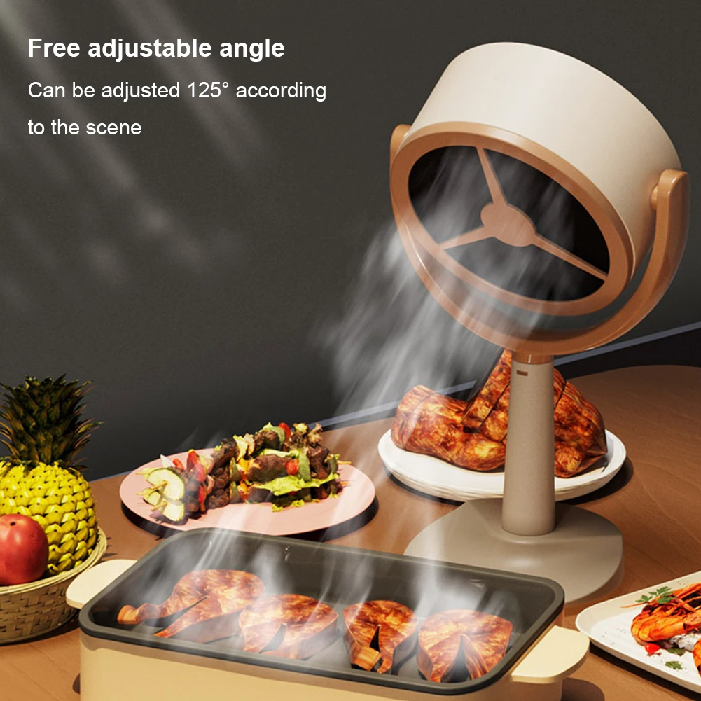 

Desktop Range Hood Small Ventilator Portable USB Charging Extractor Hood Adjustable Angle for Indoor BBQ Hot Pot