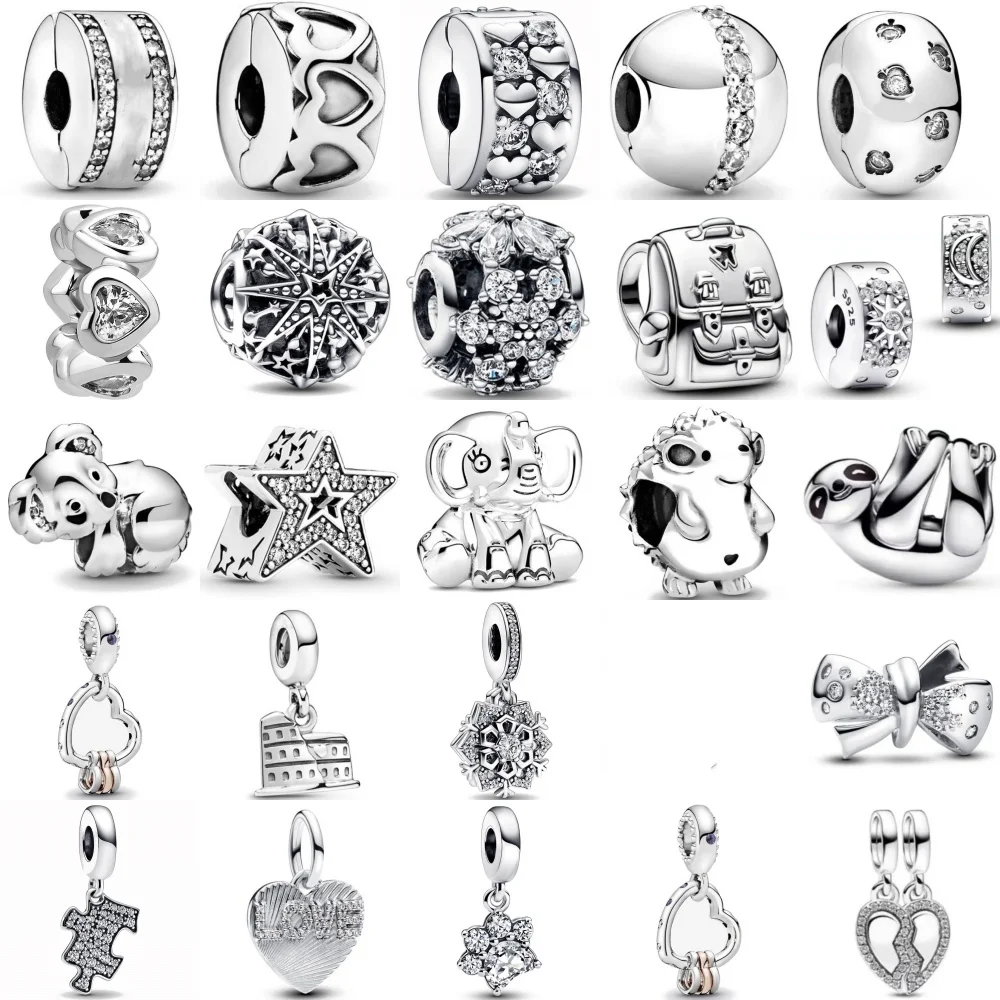 925 Silver, Elephant, Backpack Beads, Dog Paw Pendant Suitable For European Original Bracelet DIY Accessories, Exquisite Jewelry