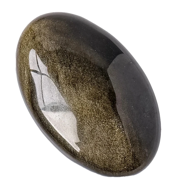 

Natural Crystal Gem Golden Obsidian Palm Stone Thumb Toy Hot Compress Crafts Healing Health Family Energy Gemstone Gifts Durable