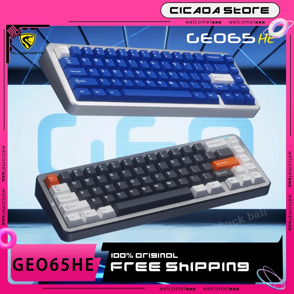 FL Esports Geo65HE Magnetic Switch Keyboard Wired Mechanical Keyboard Custom RT0.01 8000Hz Polling Rate Keyboard Valorant Gift