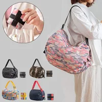 Sacs de courses pliables, 1 pièce, sac de rangement pliable avec poignée, sacs à main de Camouflage de voyage portables, sac en Nylon de grande capacité 1